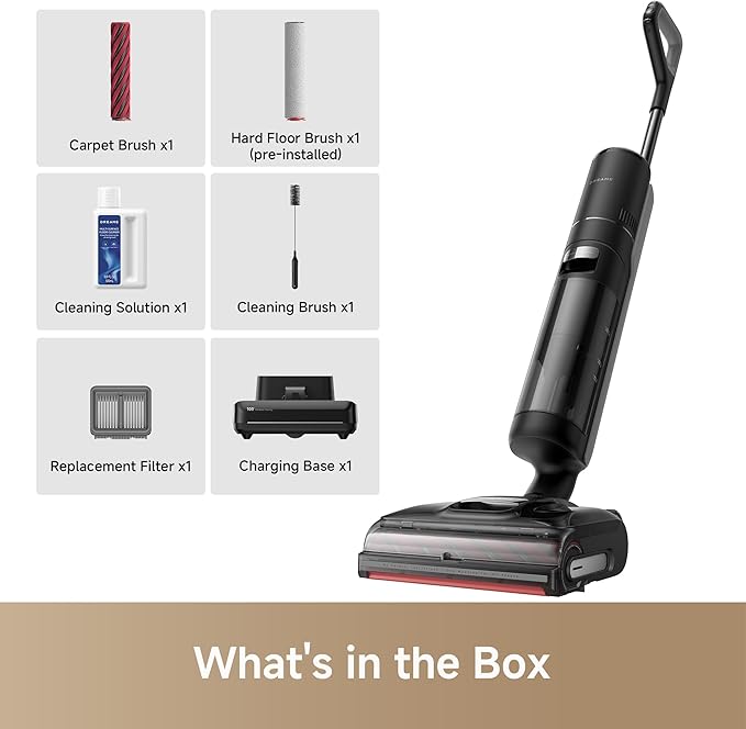 DREAME H15 Pro CarpetFlex Cordless Vacuum Mop Wet Dry Vacuum Cleaner with Dual Brushes for Hard Floors &amp Carpet Tangle-Free Hair-Cutting 23kPa Suction 180° Lie-Flat Floor Washer 194°F Fast Dr