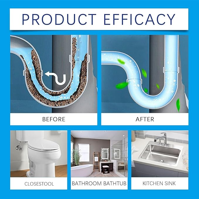 Powerful Pipe Dredging Agent 350ml Pipe Unclogging Agent Pipeline Dredging Agents Kitchen Sink Drain And Pipe Cleaner Drain Clog Remover Uitable For Kitchens And Bathrooms (3 Pcs)