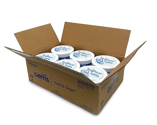 Bright Air Scent Gems For Small to Medium-Size Spaces Cool &amp Clean Scent 12 oz. Each Case of 6 Odor Eliminator &amp Air Freshener Natural Essential Oils Lasts Up to 45 Days Each
