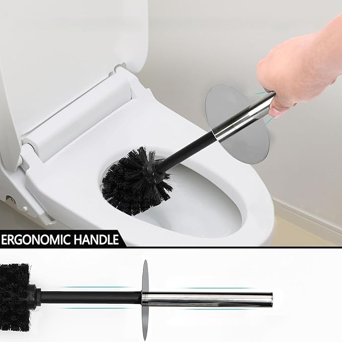 White Floral Design Resin Toilet Bowl Holder and Brush Set Stylish Bathroom Cleaning Tool with Durable Bristles Compact and Functional