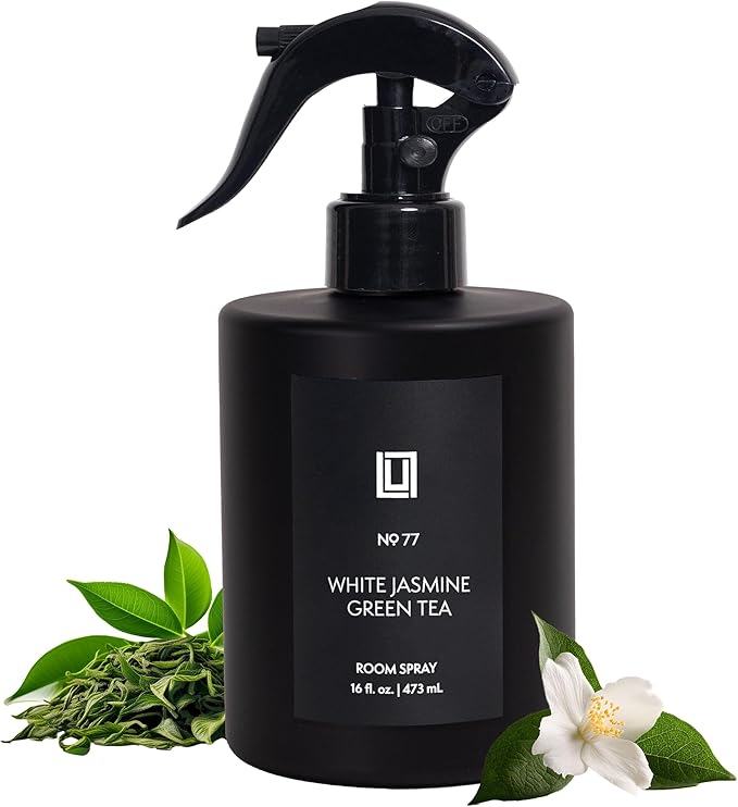 Lulu Candles | White Jasmine &amp Green Tea | Luxury Room Spray | Fine Mist Air Freshener| Aromatherapy Odor Eliminator | 16 Fl. Oz.