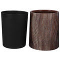 Vaguelly Lidless Vintage Wood Grain Trash Can Imitation Wood Wastebasket for Home Office Bathroom Bedroom Stylish Design for Efficient Waste Disposal