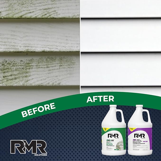 RMR Brands DIY Mold Remover Bundle - Complete Mold Killer &amp Stain Remover Bundle - Mold and Mildew Prevention Kit Disinfectant Spray Includes 2-1 Gallon Bottles