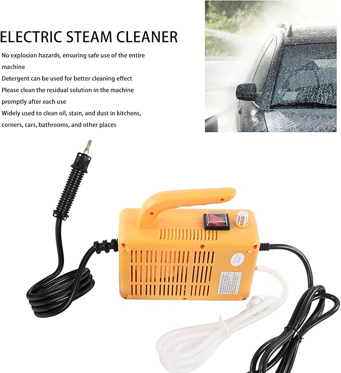 1700W High Pressure Steam Cleaner with Flashlight Extension Tube Handheld Steam Cleaning Machine for Removal of and Dust Multi Protection (US Plug 110V)