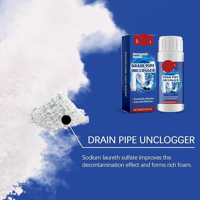 Drain Pipe Cleaner for Bathroom and Kitchen - Unclog Drains Remove Grease &amp Odors Safe &amp Easy to Use(1PCS)