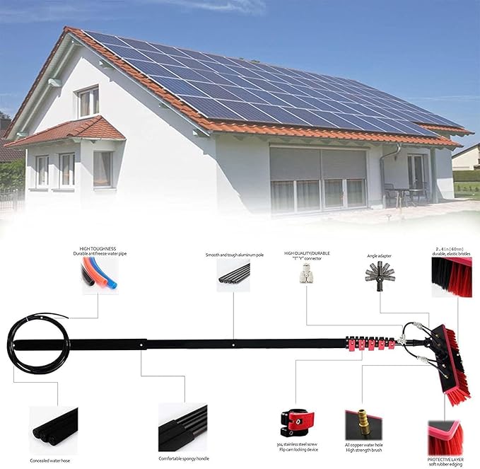12ft-36ft Window Cleaning Pole/Water Fed Telescopic Brush/Extendable Cleaner Conservatory Roof Window Cleaning Equipment Extendable Cleaner Conservatory Roof Cleaning Tools