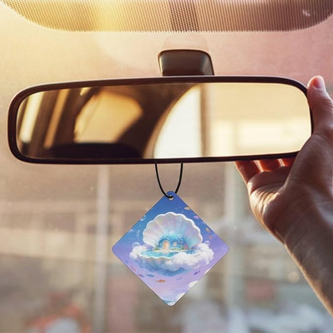 5PCS Car Air Freshener Hanging Personalized Double Sided Underwater Dwelling Car Fresheners Long Lasting New Cars Scents Cute Automotive Freshies for Closets Drawers (tea)