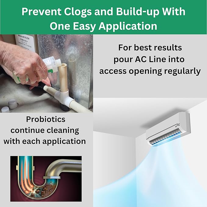 AC Drain Line Cleaner - 4 Pack / 12 Month Supply - Cleans HVAC drain lines condensate lines and more