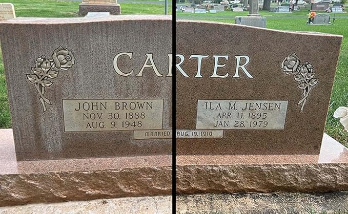 1111 TKO Headstone Cleaner – Safe Powerful &amp Easy to Use – For Granite Marble Bronze Concrete Brick Wood Vinyl &amp More – Just Spray &amp Rinse