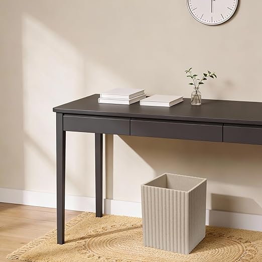 Beige Luxury Stone Bathroom Trash Can Modern Bathroom Office Trash Can Resin Wastebasket Garbage Receptacle Bin for Bathrooms Offices Powder Rooms Kitchens (Square Beige)