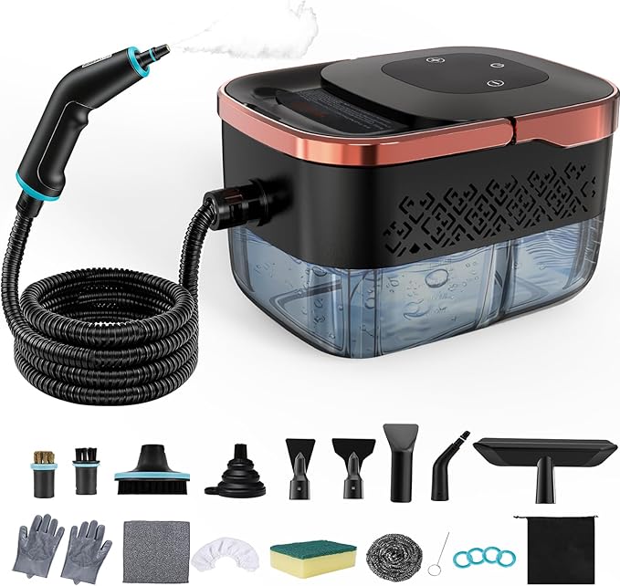 IPOW Steam Cleaner 6-Level Adjustable 15s Fast Heat-Up with 1250ml Tank and 16 Accessories for Cleaning Kitchen FloorToilet Bathroom Car SeatsWindows