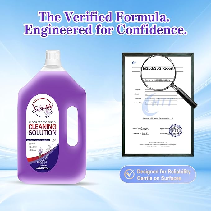 84.53 FL OZ/ 2.5 L Lavender Scent Floor Cleaning Solution Compatible with TinecoNo Residue &amp Long-lasting Fragrance Floor Cleaner Refill for All Robot Vacuums &amp Cordless Floor Washers/Mop Va
