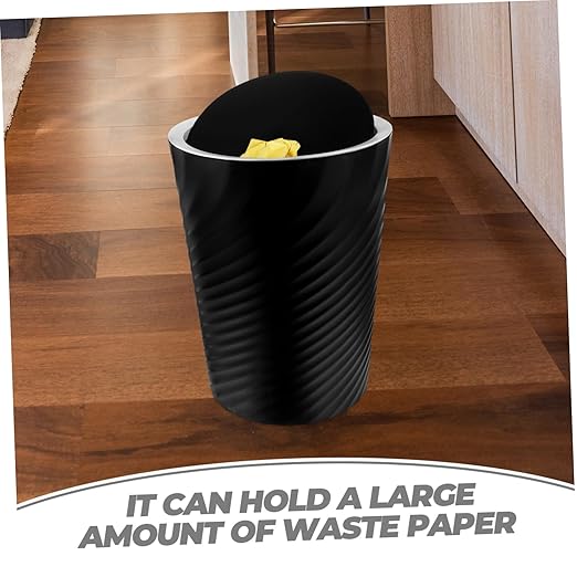 Small Bathroom Trash Can with Lid Large Capacity Plastic Wastebasket for Bedroom and Office Convenient Garbage Bin for Home Use
