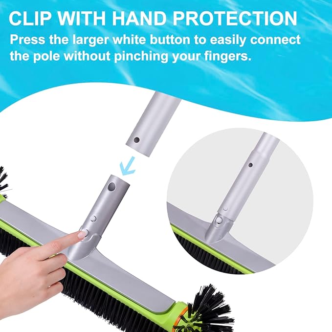 Sepetrel Pool Brush Head for Cleaning WallsHeavy Duty Inground/Above Ground Swimming Pool Round Scrub Brushes with Premium Strong Bristle &amp Reinforced Aluminium Back