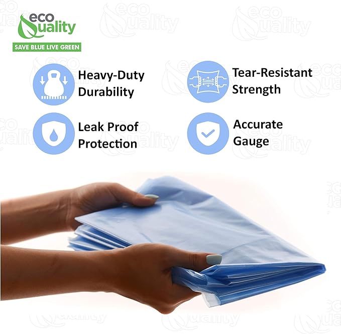 46 Gallon Heavy Duty Large Blue Recycling Trash Bags [40 PACK] -Blue Yard Trash Bags Great for Aluminum Glass bottles and Landscaping Bag Recycling Garbage Bags 2 Mil (46 Gallon - 40 Count)