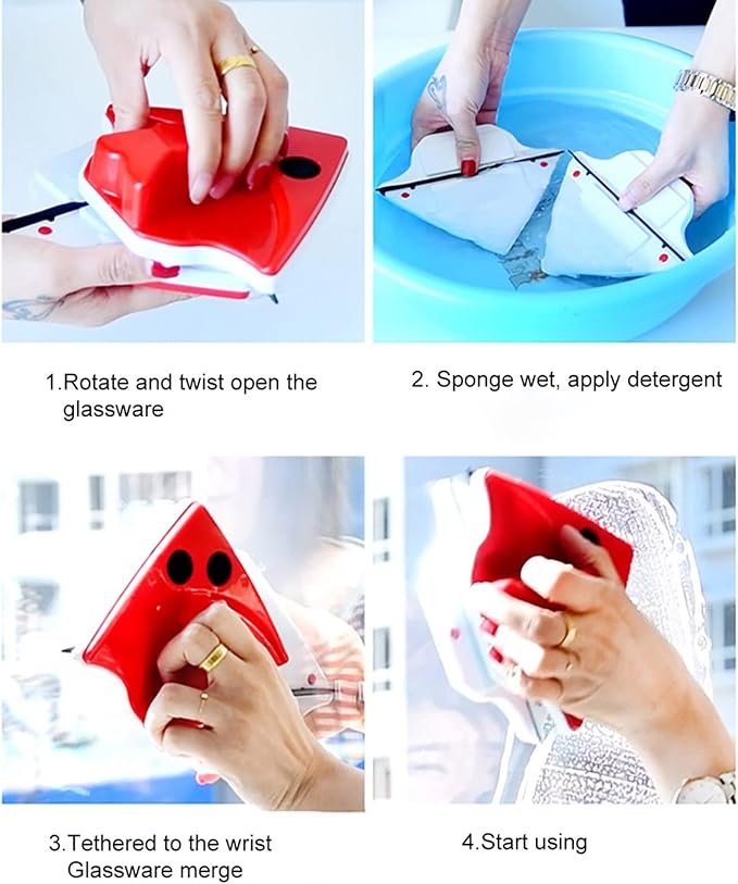 Magnetic Window Cleaner Magnetic Window Cleaner Home Double Sided Magnetic Glass Wiper Window Cleaner Tool for High Window Thickness 3-8Mm