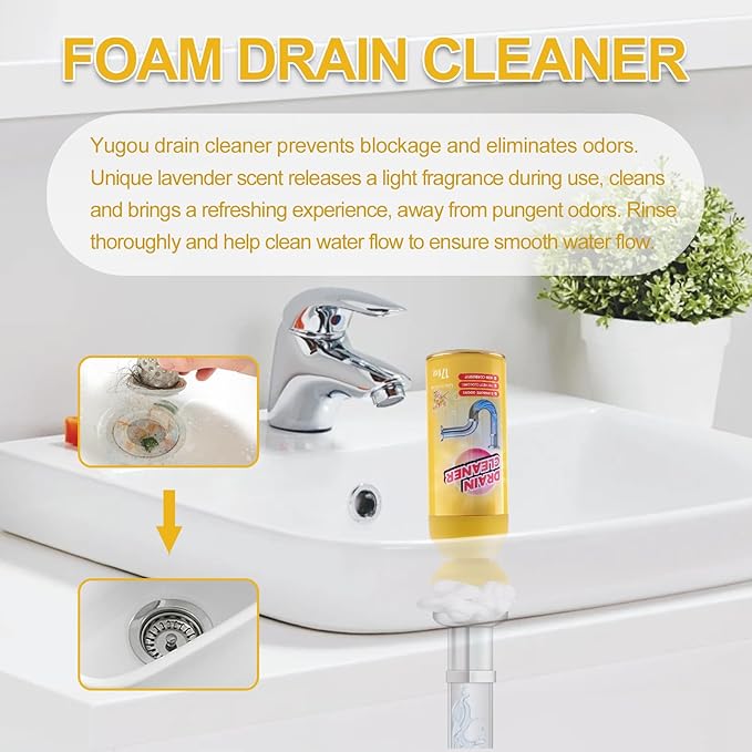 Drain Cleaner Foam Foaming Drain Cleaner Floral Sink Cleaner and Deodorizer for Kitchen Sinks Shower Drains Tubs. 2pcs Floral