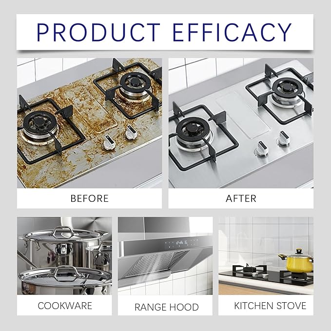 Multi-Functional Kitchen Cleaning Powder Removes Grease &amp Stains For Stoves Cookware Effective Odor Elimination(3PCS)