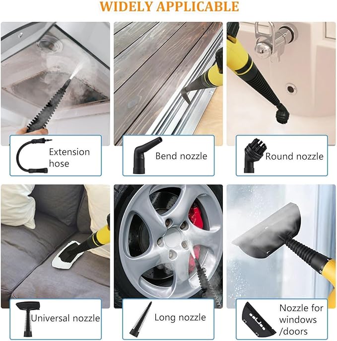 Steam Cleaner Natural Steam Cleaner Handheld Power Steam Cleaner for Home with 9 Accessories High Heat Steam Cleaning Machine Multifunctional Steam Cleaning for Mattress Car Detailing Kitchen