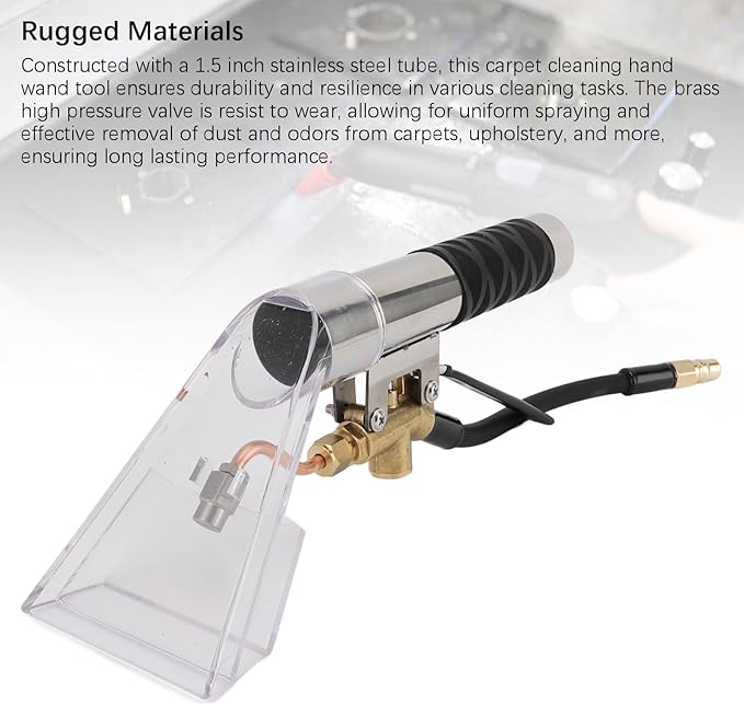 YWBL-WH Extractor Hand Tool Stainless Steel Upholstery Cleaner Lightweight Portable Carpet and Auto Detailing Wand with Clear Head for Efficient Cleaning