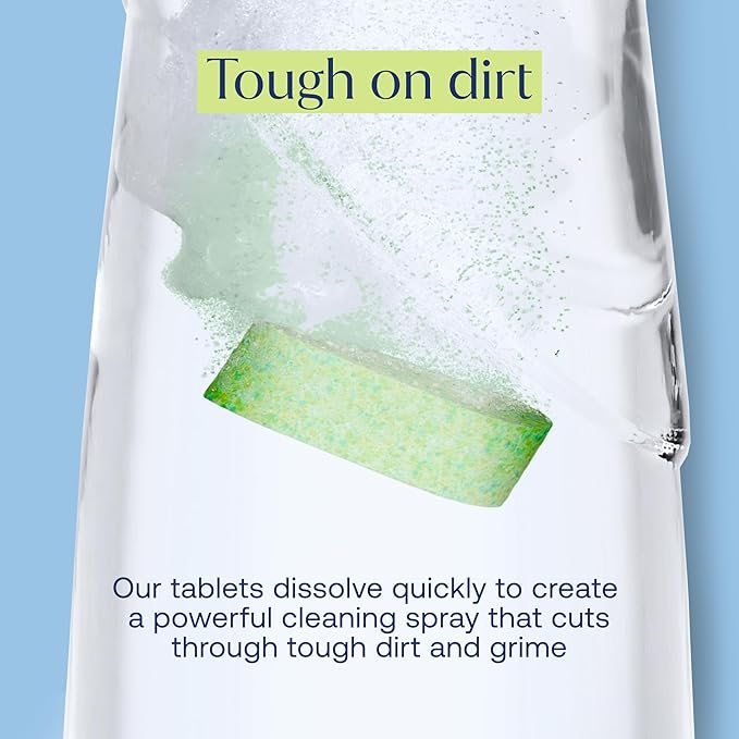 Fab Tab Tablet Cleaner Multi-Purpose &amp Bathrom Cleaner for Eco-Concious Cleaning Non Harmful &amp Chemical-Free Formula Convenient Refills with 2 Glass Bottles Luxury Hotel Scent (6 Refill Ta