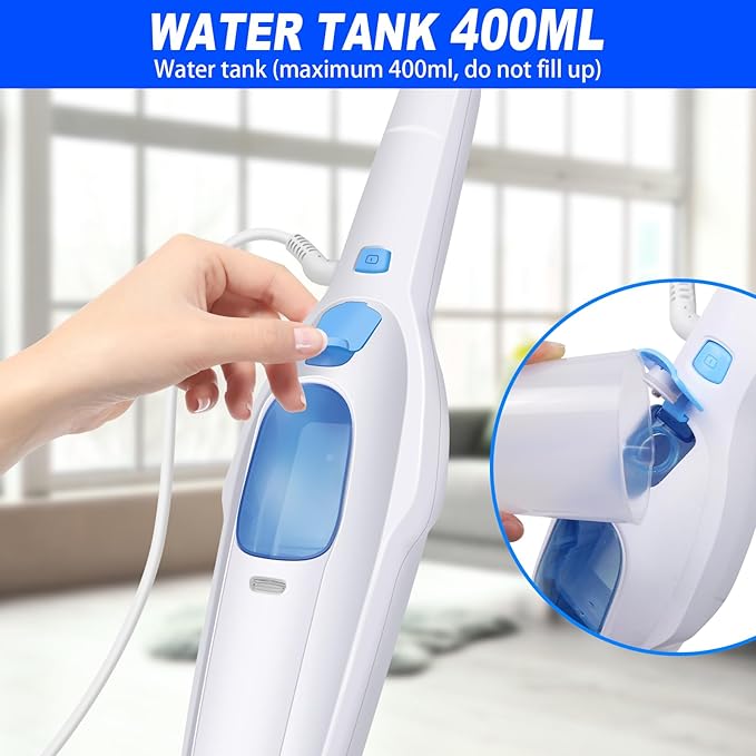 Electric Steam Mop 1500W Floor Steamers Hot Steam Cleaner Multipurpose Handheld Cleaning Machines Convenient Detachable Fast Heat Up for Cleaning Laminate Hardwood Ceramic Tile Floor Carpet