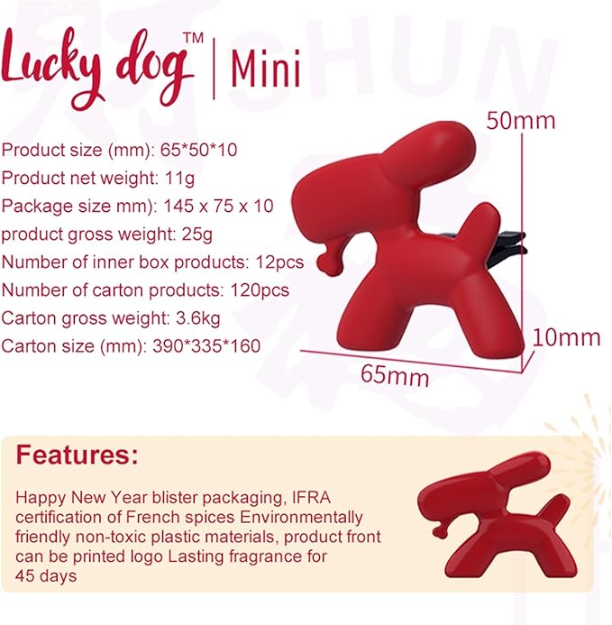 Car Air Freshener Clips - Alcohol-Free Solid Dog Perfume for Long-Lasting Aromatherapy &amp Interior Decor(Q100-Yellow)