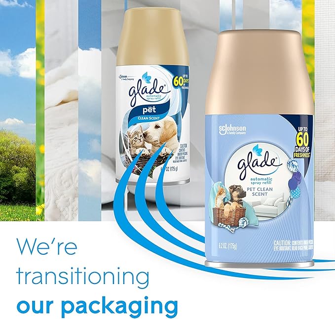 Automatic Spray Air Freshener Refill Pet Clean Scent 6.2 Ounce (2 Pack)
