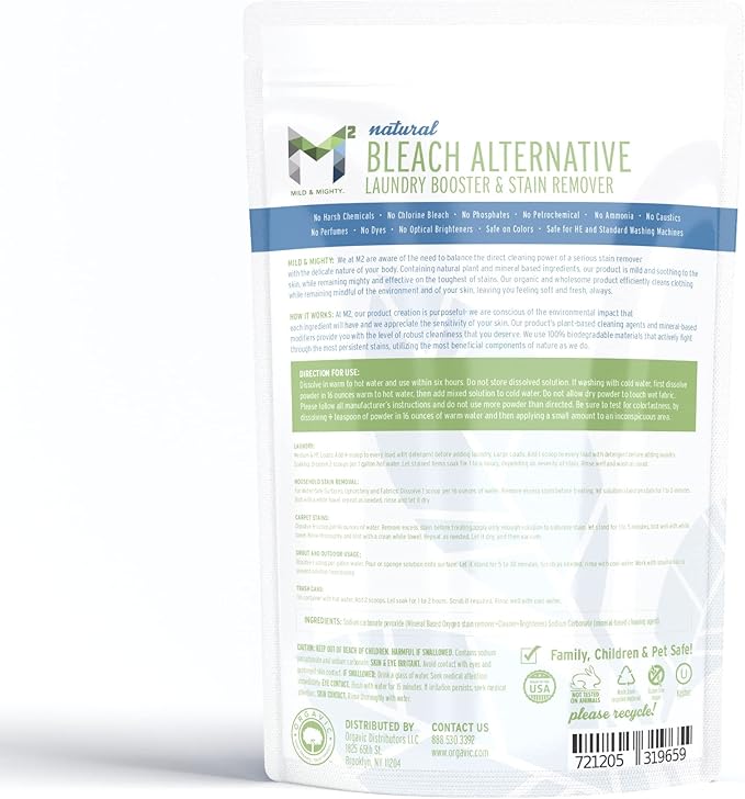 Bleach Alternative Stain remover Laundry Booster to Brighten Whites Chlorine Free Natural Mineral Based Powder 2.5 Pounds