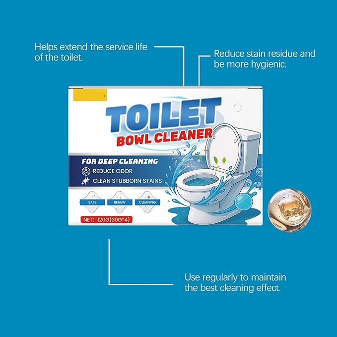 Household Toilet Cleaning Powder Gentle Stain Dissolving Reduces Odors 120g Compact Size(3pcs)