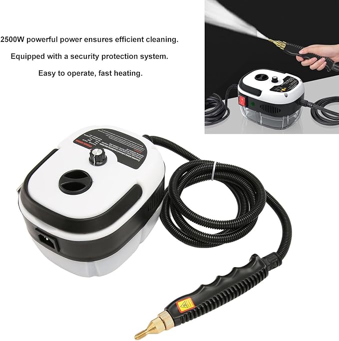 Steam Cleaner 2500W High Handheld Steam Cleaner High Speeds Pressure Temperature Steam Cleaning Machine for Kitchen Furniture Bathroom Car High Temperature Cleaning Machine