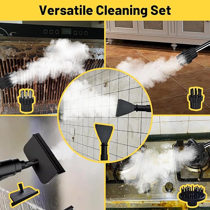 Steam Cleaners 2500W High Pressure Steamer for Cleaning Handheld Portable Steam Cleaner 15s Fast Heat-Up &amp 42.3oz Tank Steamer Cleaner for Home Car Kitchen Bathroom Floor Grout Tile