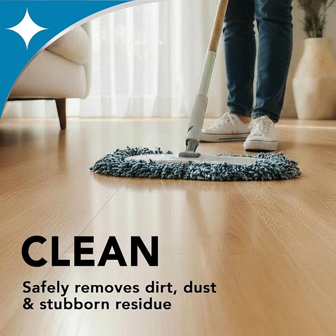 Weiman Hardwood Floor Cleaner and Polish - Cleans Vinyl Tile Solid Laminate Natural Shine No Residue Removes Scratches Leaves Protective Layer 1 Gallon Mop Soap &amp 32 Oz Restorer