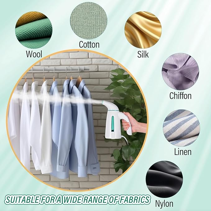OGHom Steamer for Clothes Handheld Clothing Steamer for Garment 240ml Big Capacity 700W Portable Travel Steam Iron (Teal)
