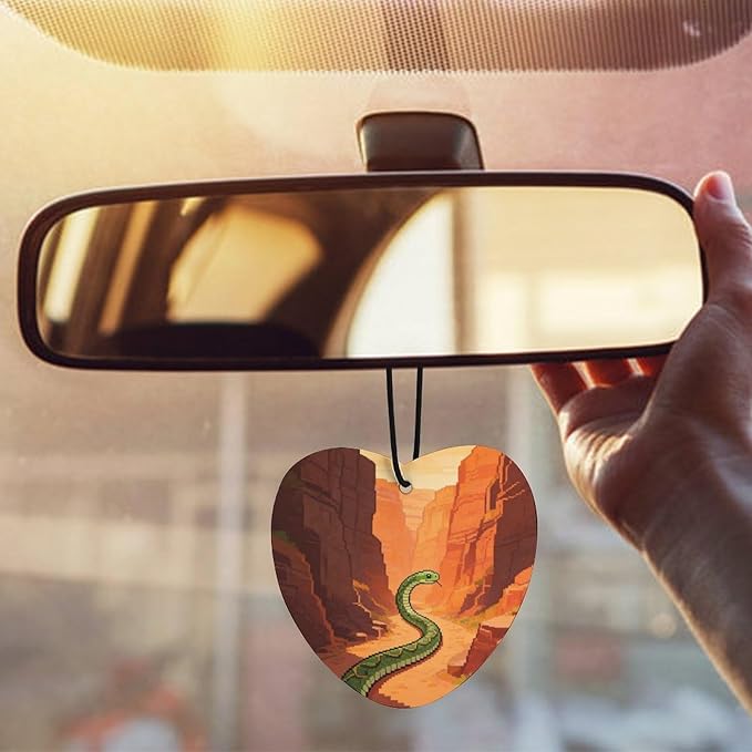 5PCS Car Air Freshener Hanging Personalized Double Sided Snake Canyon Car Fresheners Long Lasting New Cars Scents Cute Automotive Freshies for Closets Drawers (tea)