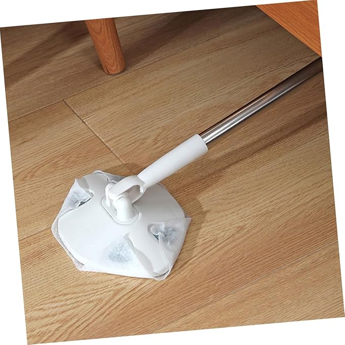 Rotating Dust Mop for Hardwood Floors with Dry Cleaning Pad No-wash Triangular Mop Head Reusable Cloth for Home Use and Window Cleaning Includes Dry Towel