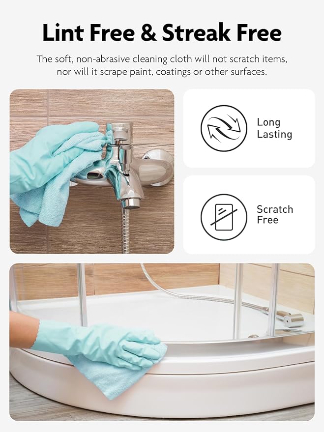 Fantasticlean Microfiber Cleaning Cloth Roll -75 Pack Tear Away Microfiber Towels 12 x 12 Reusable Washable Scratch Free Ultra Absorbent Dishcloth for All-Around Cleaning Supplies (Blue)
