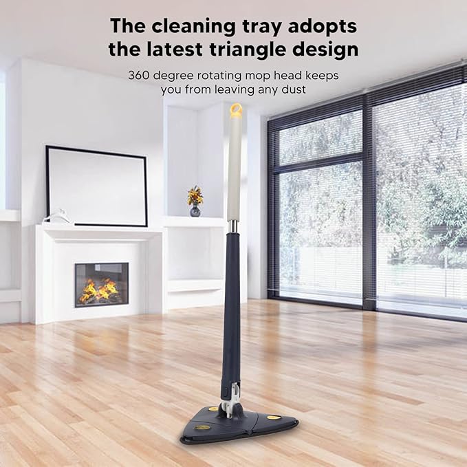 Respicefinem Extendable Triangle Mop Rotary 360 Degree Adjustable Cleaning Mop for Home Bathtub Floor Wall