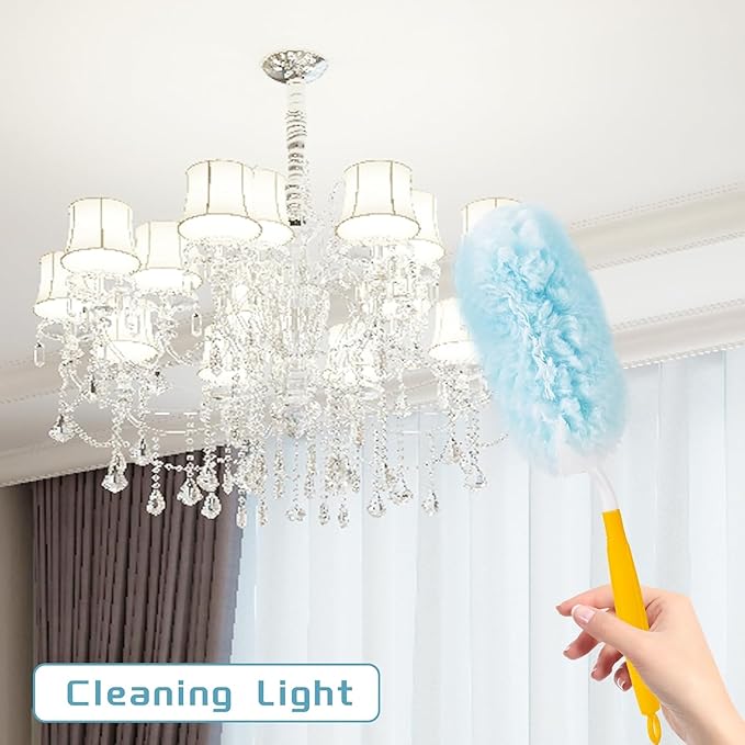40 Count Duster Refills for Swiffer Duster Handle360° Heavy Duty Duster Refills Disposable Microfiber Duster for Dusting Furniture Blinds Ceiling Fans Walls (40 Count Refills&amp 2 Handle)