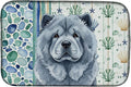 Caroline's Treasures Blue Chow Chow Coastal Sea Glass Dish Drying Mat Absorbent Dish Drying Mat Pad for Kitchen Counter Dish Drainer Mat for Countertop 14 x 21 Multicolor