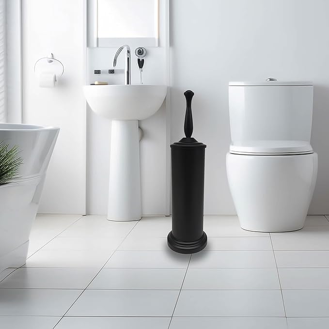 Matte BlackToilet Bowl Brush with Holder Durable Bathroom Cleaning Tool Modern Design for Easy Toilet Maintenance Bathroom Cleaner Brush for Efficient Cleaning and Hygiene