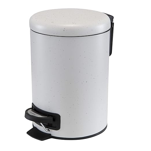 Elle Décor Speckled Design 3 Liter Step Bin with Lid Trash Can Wastebasket Good for Home Office Bathroom