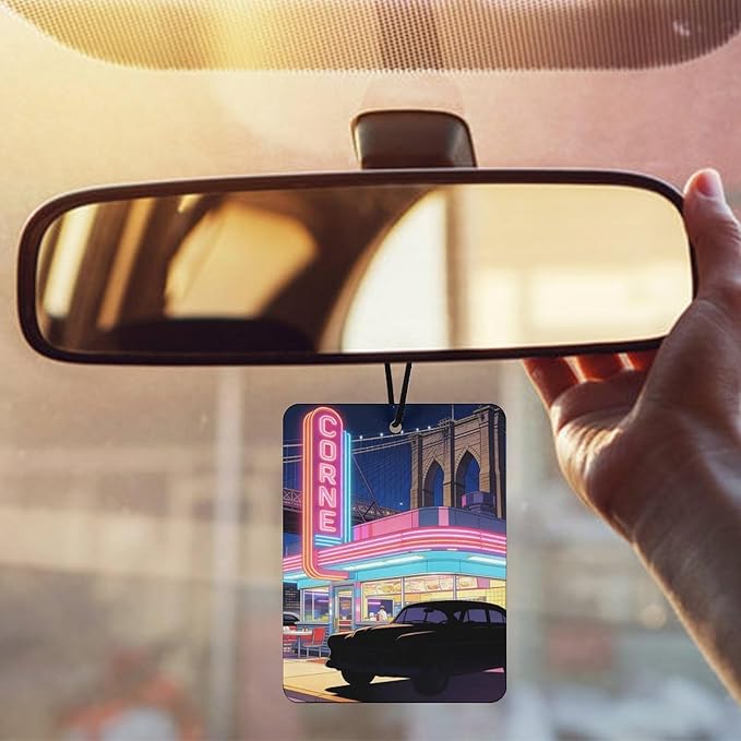 5PCS Car Air Freshener Hanging Personalized Double Sided Vintage Cars Car Fresheners Long Lasting New Cars Scents Cute Automotive Freshies for Closets Drawers (tea)