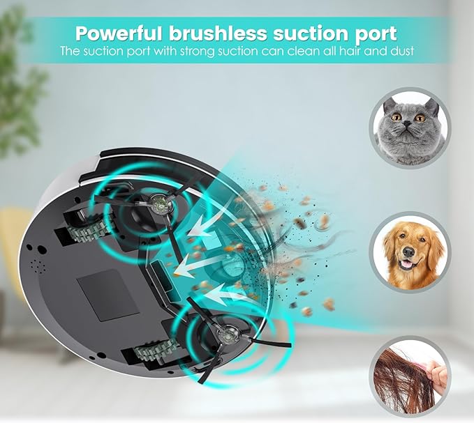 Lefant Robot Vacuum Cleaner 120 Mins Runtime Compact Design Low Noise Powerful Suction Wi-Fi/App/Voice Control Self-Charging Scheduled Cleaning Ideal for Pet Hair and Hard Floors M210 Black
