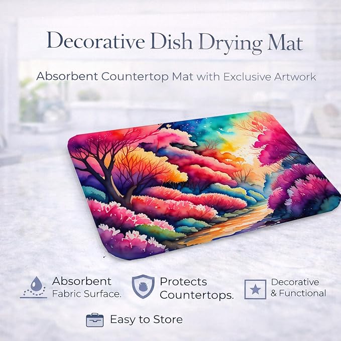 Caroline's Treasures DAC1409DDM Azaleas in Color Dish Drying Mat Absorbent Dish Drying Mat Pad for Kitchen Counter Dish Drainer Mat for Countertop 14 x 21 Multicolor