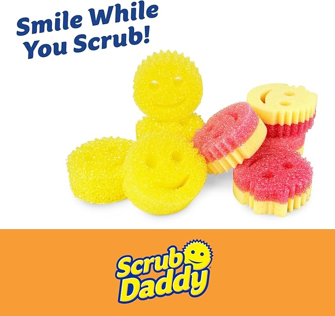 Scrub Daddy 4 Scrub Daddy Sponges &amp 4 Scrub Mommy Kitchen Sponges - Scratch-Free for Dishes &amp Multipurpose Cleaning - BPA Free &amp Made with Polymer Foam - Stain &amp Odor Resistant (16 Pac