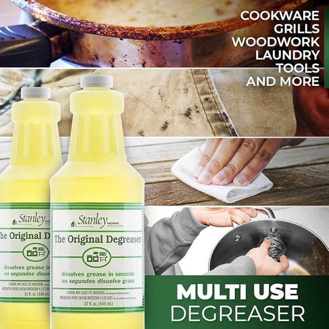 STANLEY HOME PRODUCTS Original Degreaser - Removes Stubborn Grease &amp Grime - Powerful Multipurpose Cleaning Solution for Home &amp Commercial Use (4 Pack)