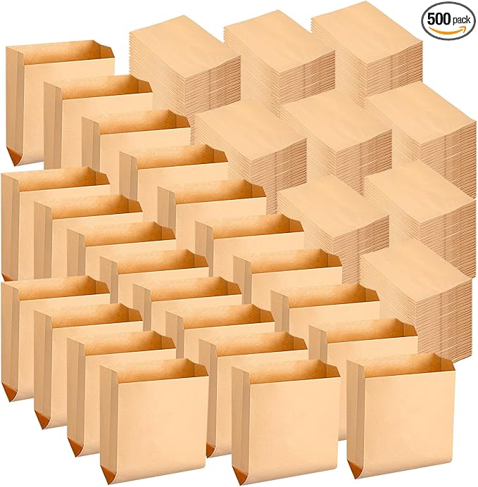 Waxed Kraft Feminine Hygiene Liner Bag Business Restroom Bathroom Personal Dispensers 7.5 x 10 Waste Receptacle Paper Liners Sanitary Napkin Disposal Bags Kraft Bag (500 Pcs)