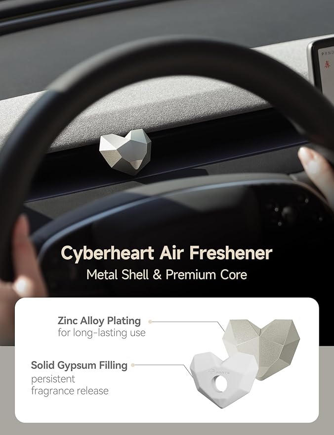 TPARTS Air Freshener for Tesla Model 3 Model Y Cyberheart Scents Diffuser with 3 Scent Refills Fits for All Tesla Model 3/Y Airvent (Including New Model Y Juniper 2025+)