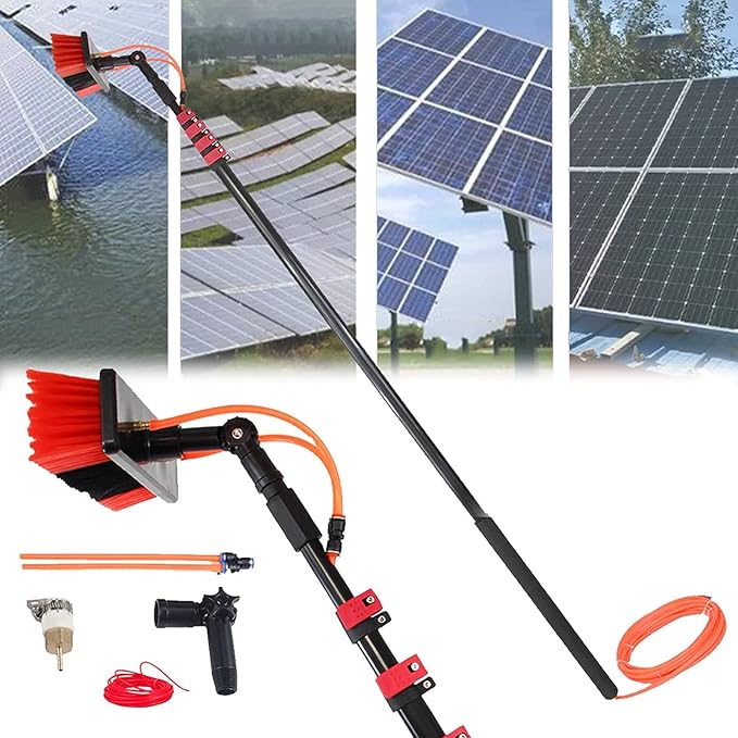 water fed pole kit window cleaning brush outdoor Solar Panel Cleaning Brush Window Washing Equipment Extendable Cleaning Kit 12-36ft Telescopic Water Fed Pole Brush Outdoor Window Cleaner